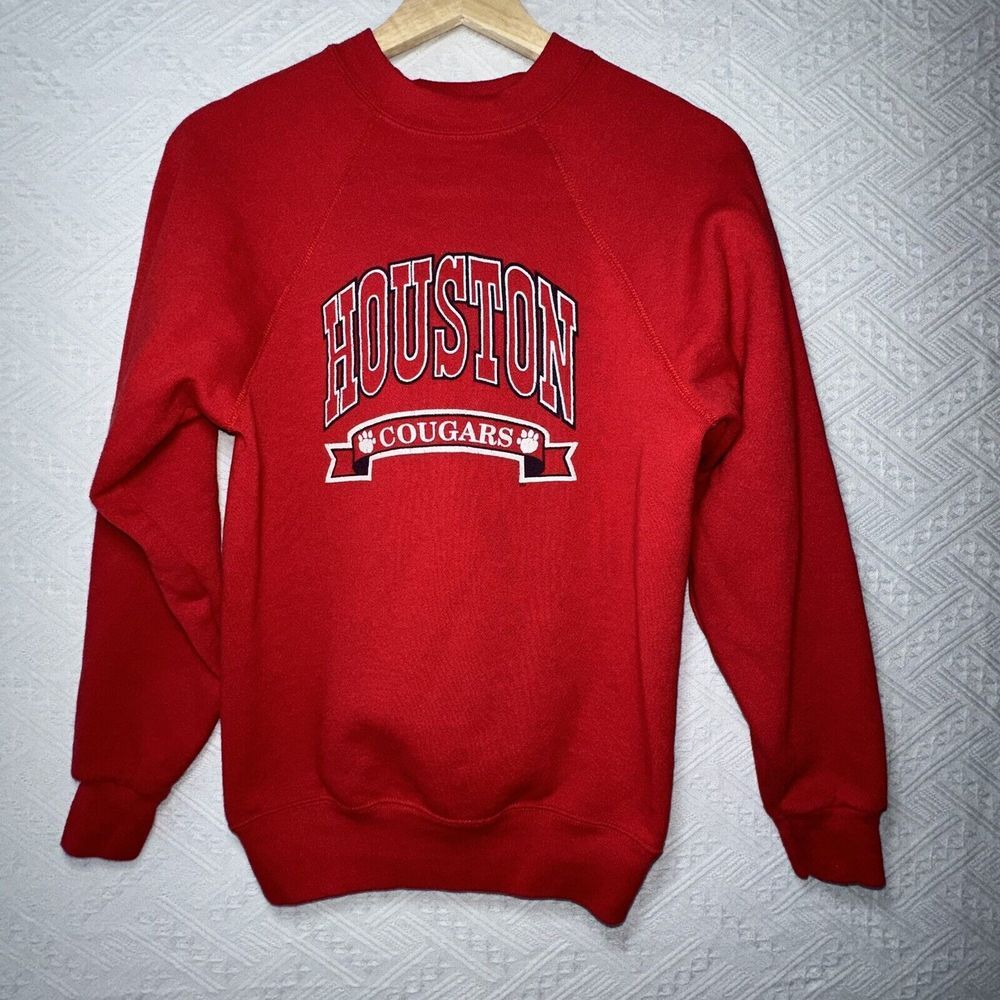 Vintage Tultex Houston Cougars‎ UoH Sweater Sweatshirt Youth L 14-16